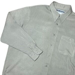 UNITED Mens L S Button Down Shirt Patterned Casual Button Up Top